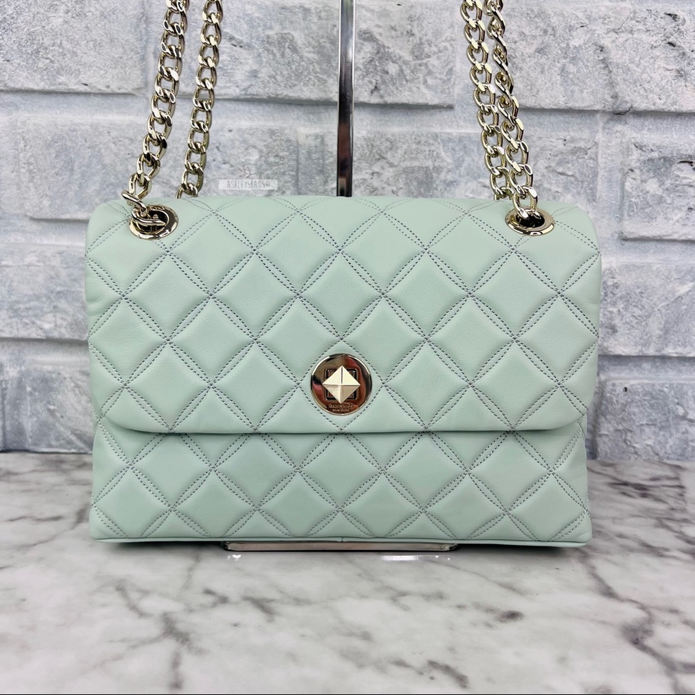 Kate Spade Natalia Quilted Leather Medium Flap Chain Shoulder Bag Crossbody - Picture 2 of 10